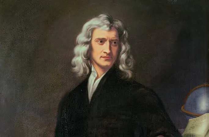 Portrait of Isaac Newton.