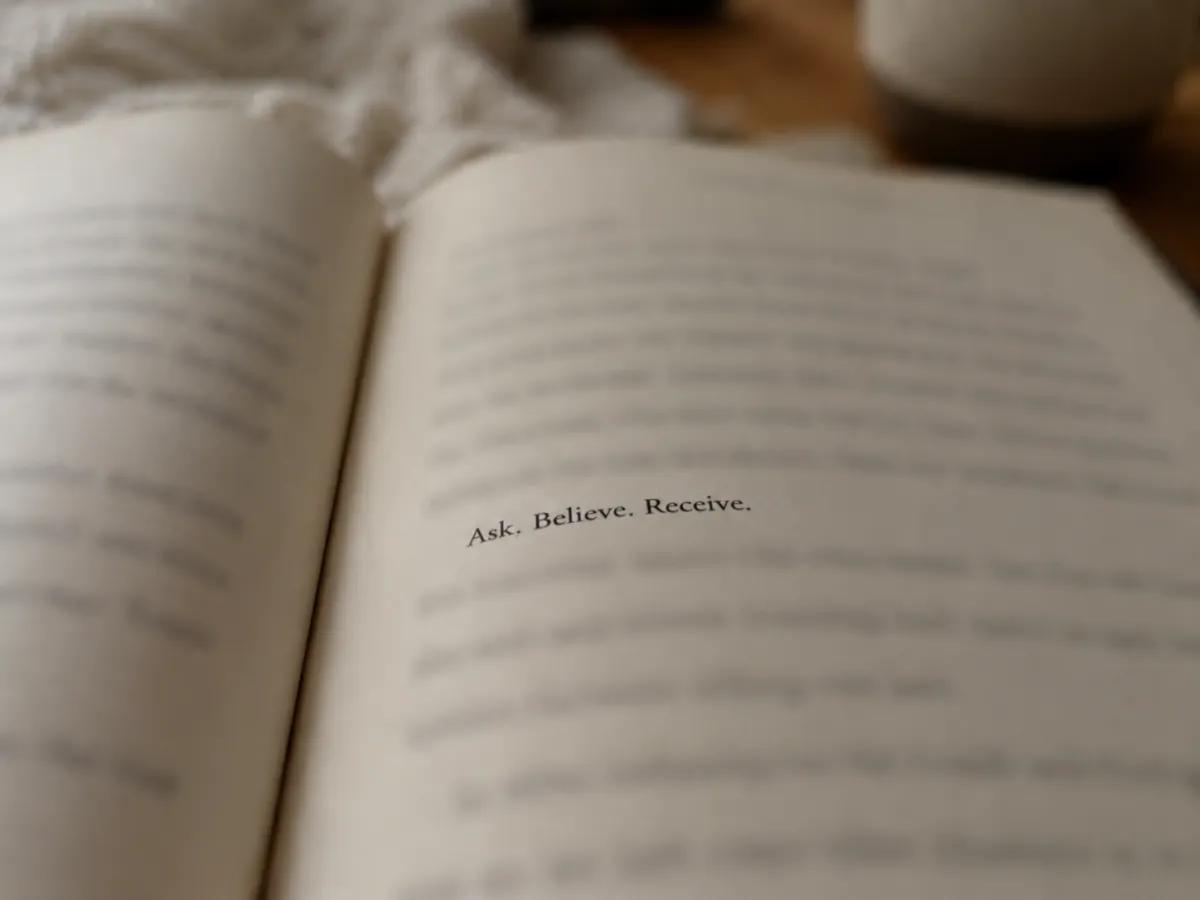 An open copy of The Secret.